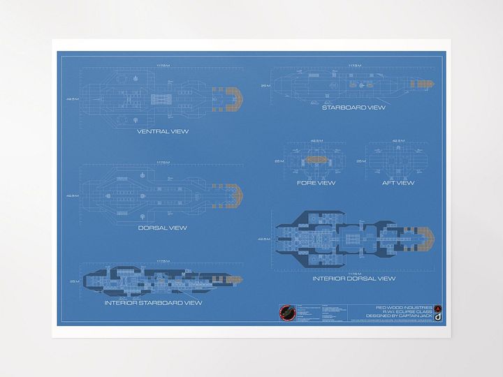 RWI Eclipse Starship Blueprint Poster product image (1)