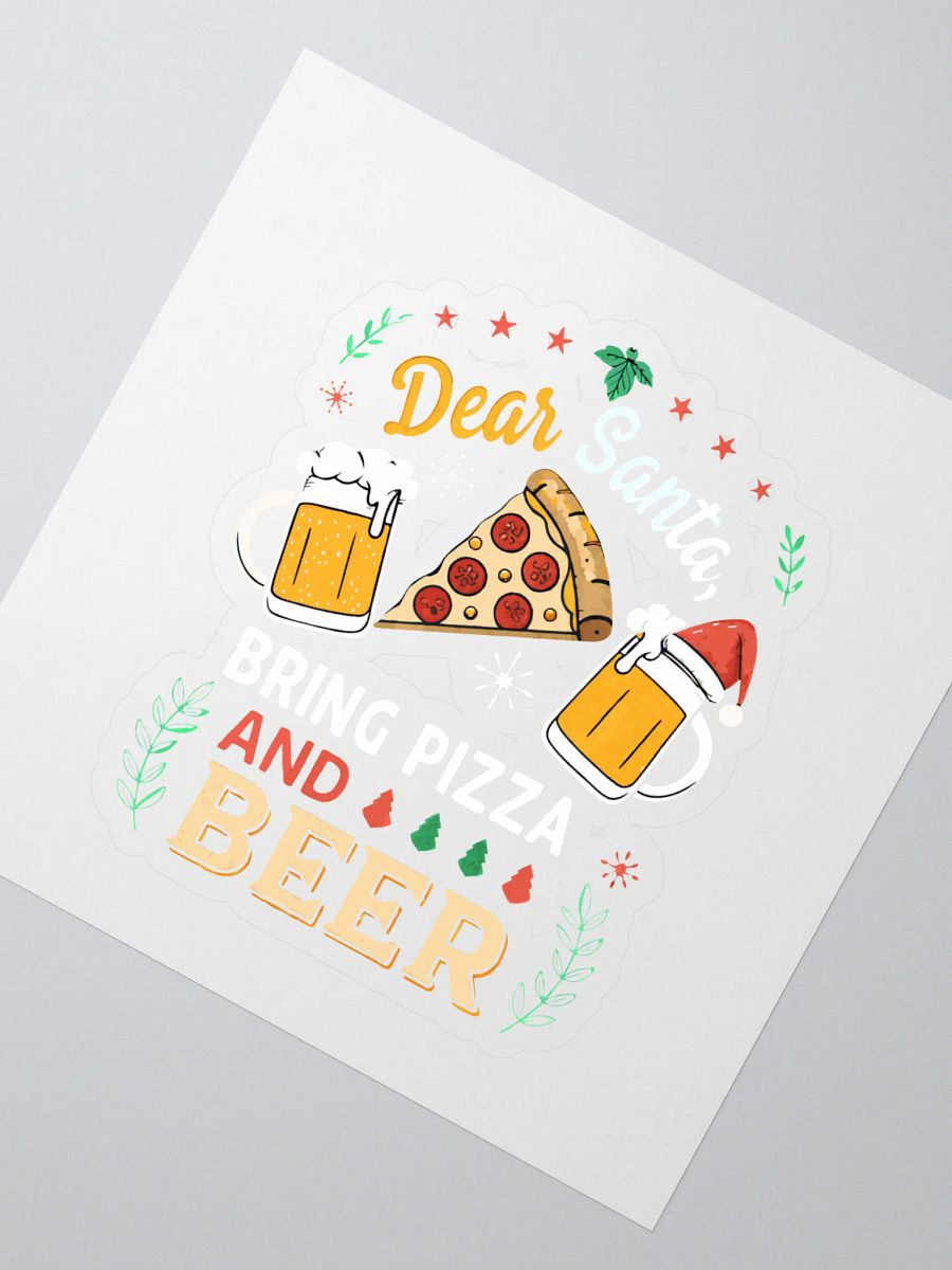 Dear Santa Bring Pizza and Beer Kiss Cut Stickers - Cotton Craze Logo product image (2)