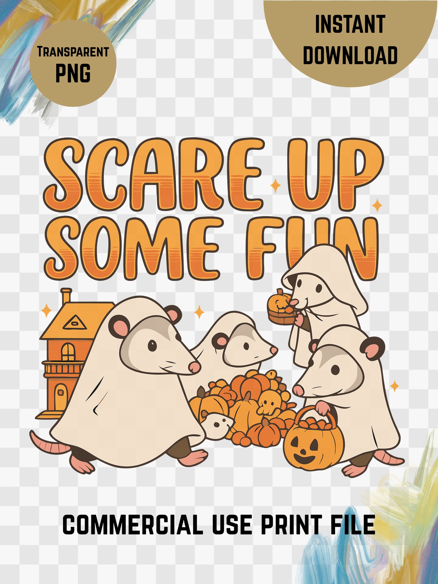 Scare Up Some Fun – Halloween Opossum Digital Print product image (6)