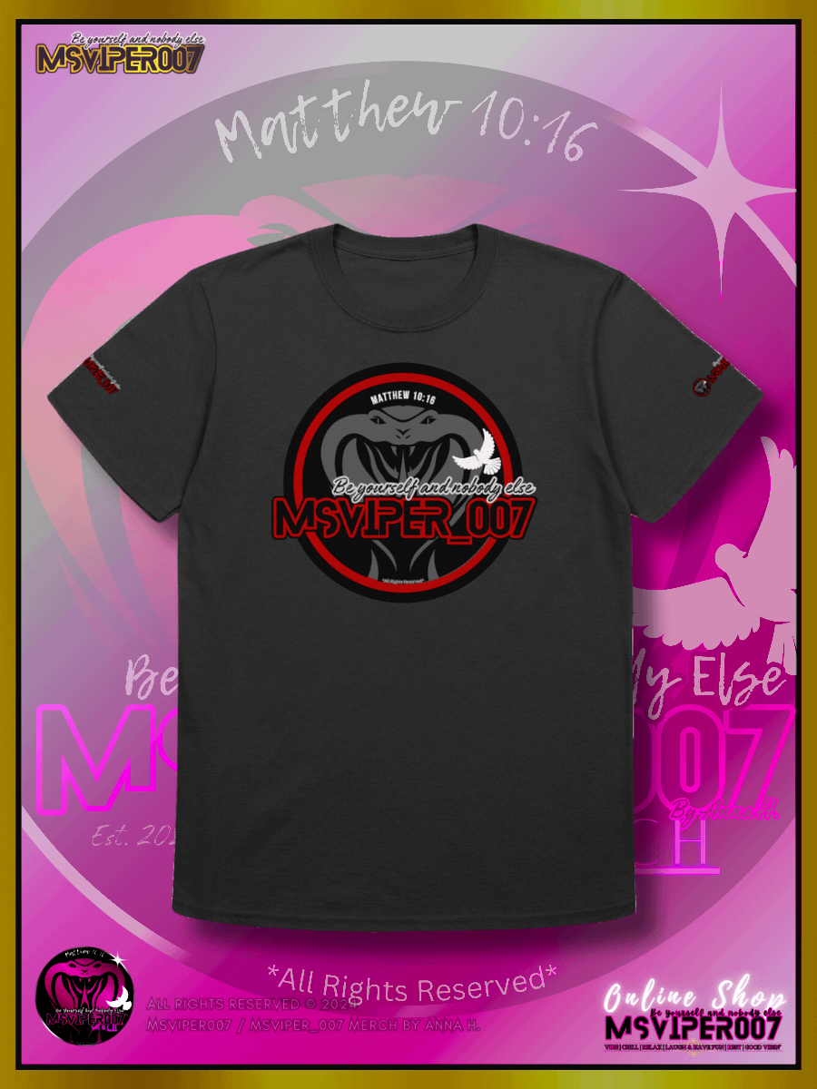 T-Shirt - "MsViper_007™ Brand Classic [red/blk emblem] Support&Sport" - Streetwear/Cozy Lightweight T-Shirt By Anna H. product image (1)
