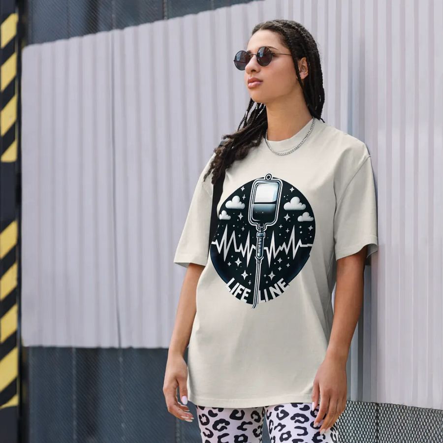 Lifeline EKG Oversized T-Shirt product image (22)