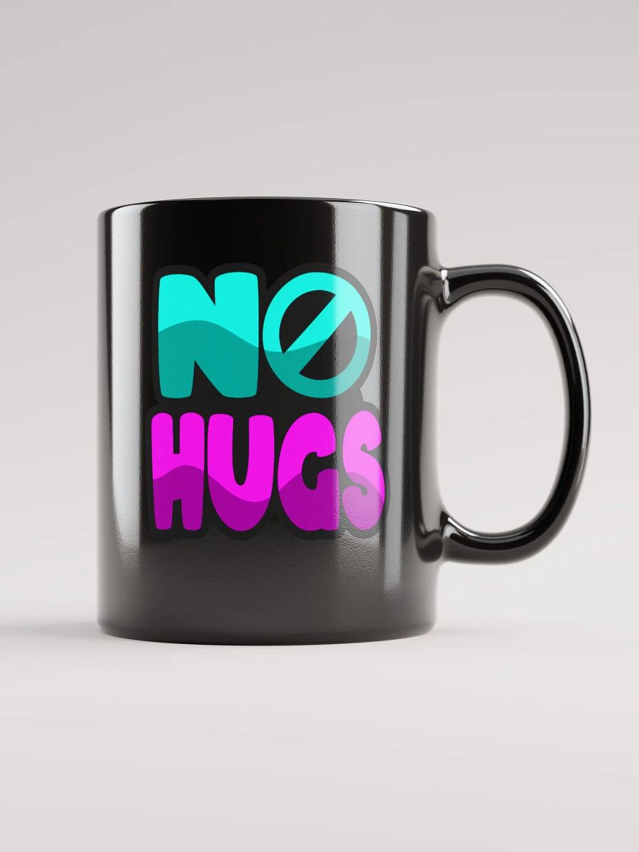 NO HUGS GLOSSY BLACK MUG product image (6)