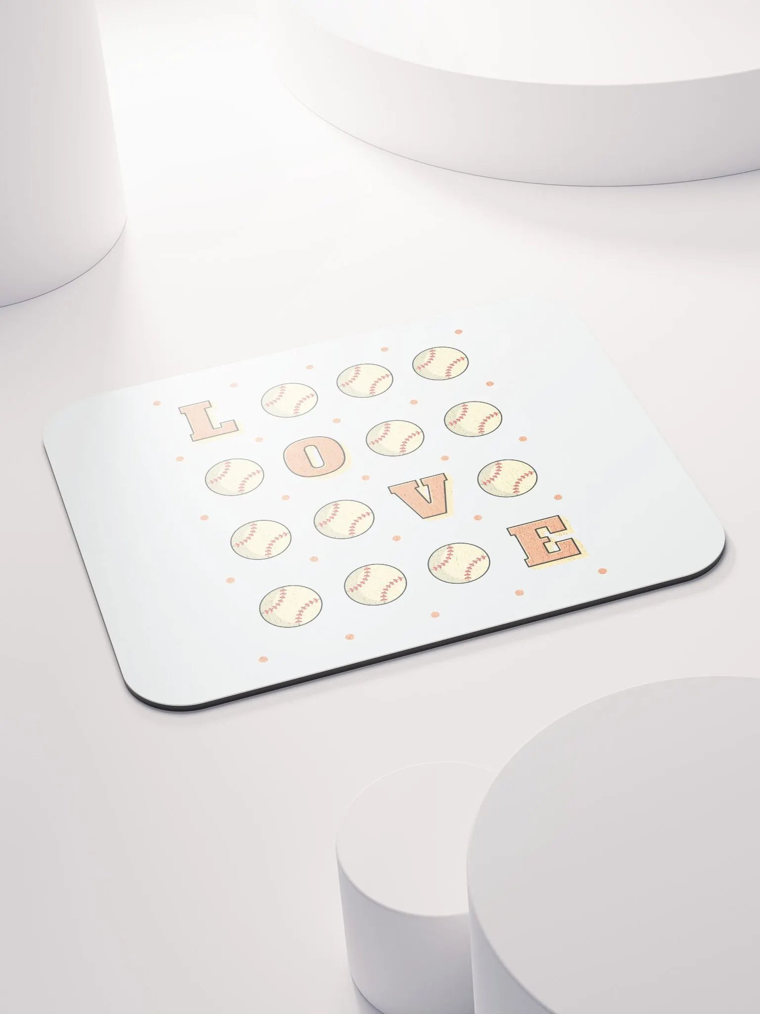 Love Baseball Square Grid Mouse Pad product image (4)