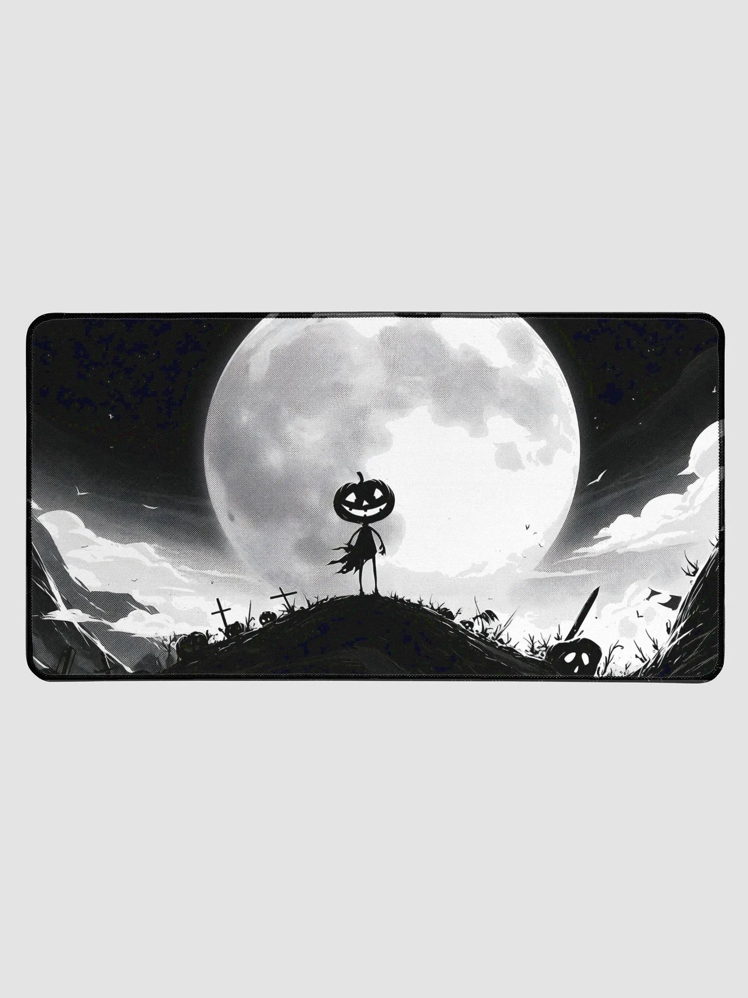 Monochromatic Jacko Halloween Deskmat product image (1)