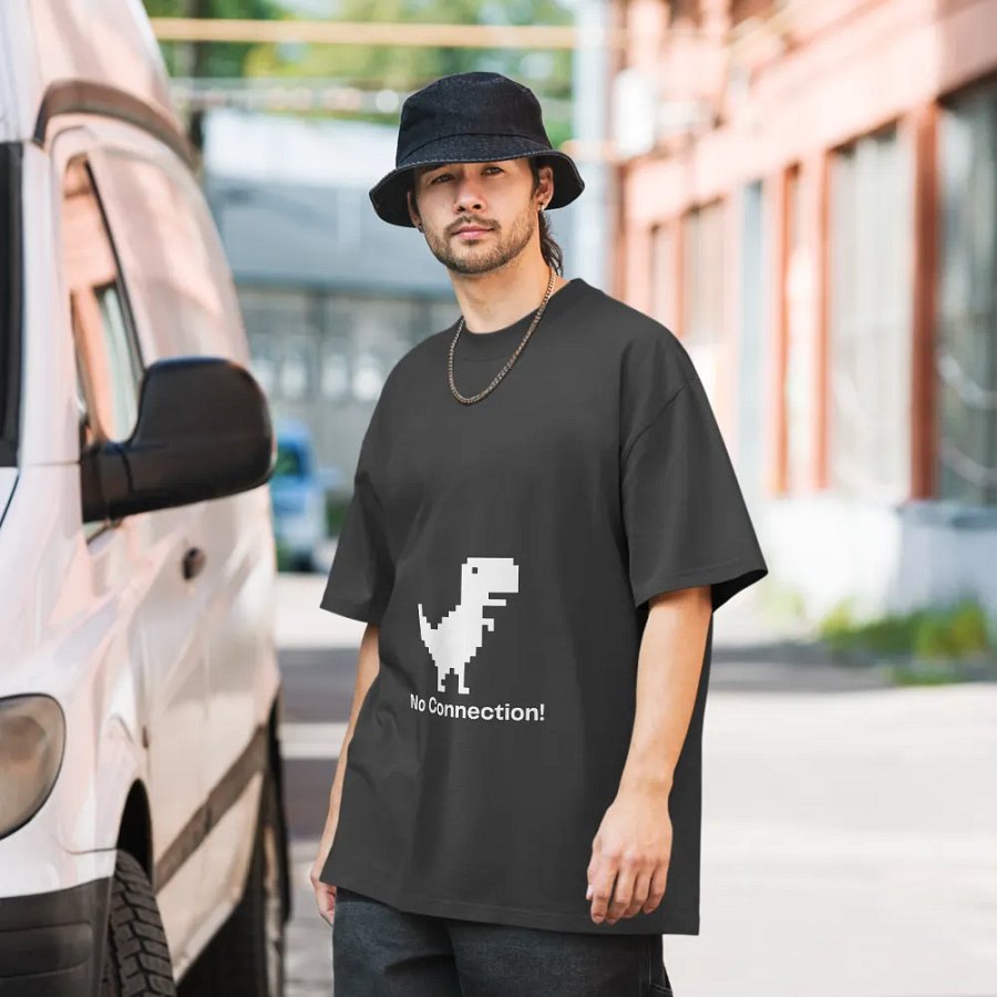 Vintage Pixel Dino Oversized Tee product image (6)
