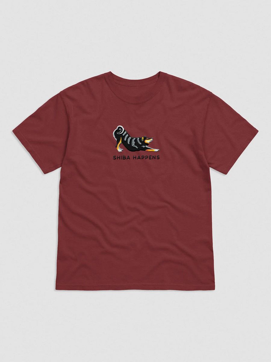Shiba Happens T-Shirt(Embroidered) of a Shiba Inu(Tricolor) product image (4)