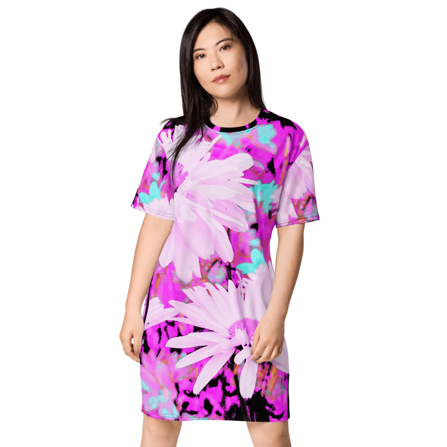 Abstract Cooler Daises Ladies T Shirt Dress product image (1)