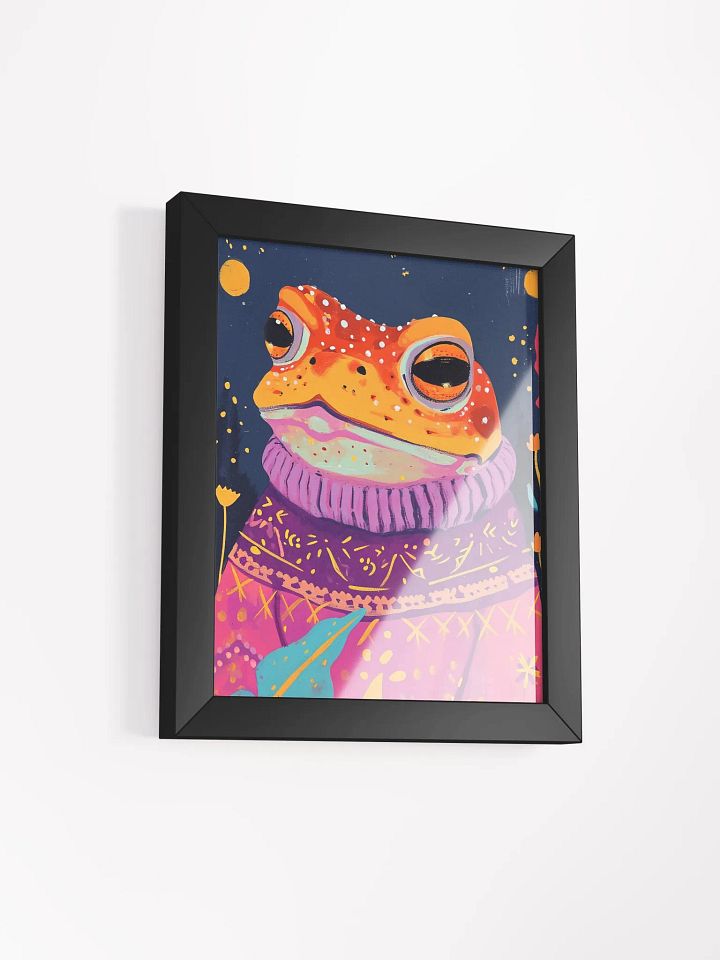 Whimsical Frog in Purple Sweater Poster product image (4)
