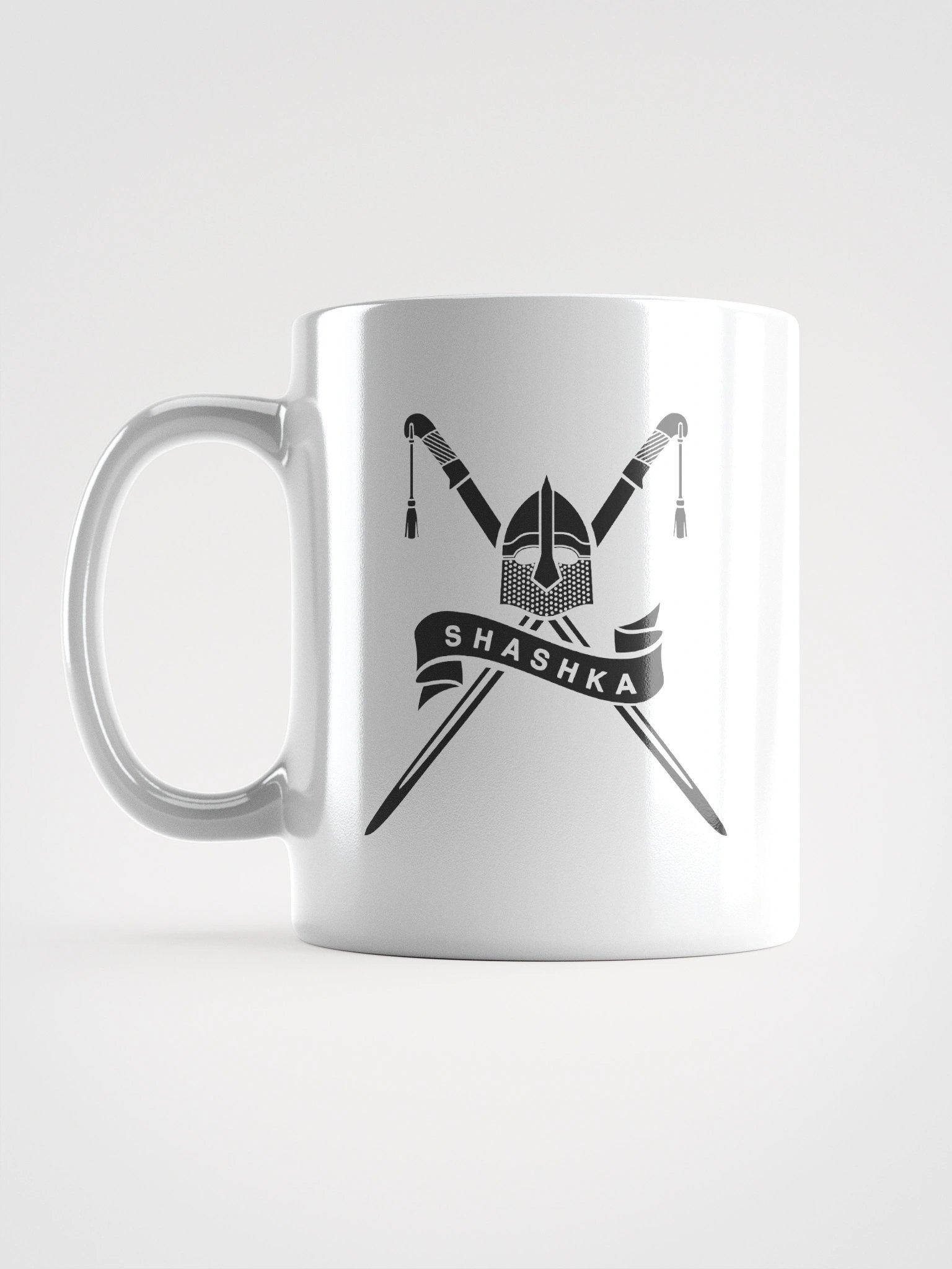 White Glossy Mug - black Shashka product image (17)