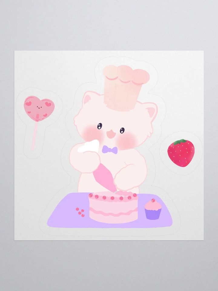 Super baker White Cat Sticker product image (1)