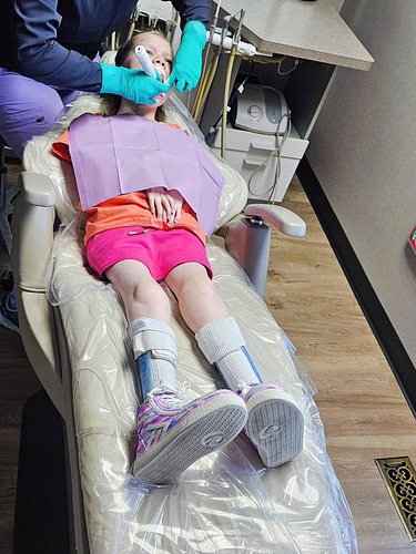 It's that time, again! 🦷 #dentalcleaning 

🎉 Ana was able to get into the chair independently this time because of those looo...