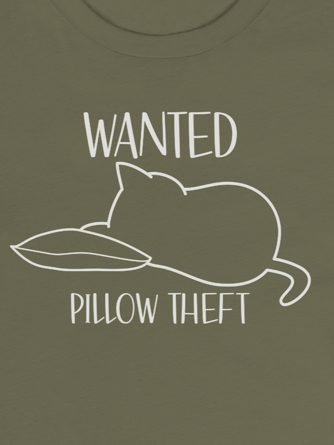 Wanted Unisex Long Sleeve Tee, Pillow Theft, White Print product image (1)