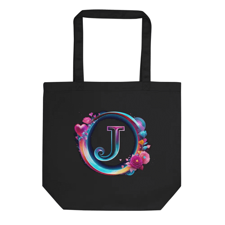 Valentine’s Monogram Letter J(6) Black Tote product image (2)