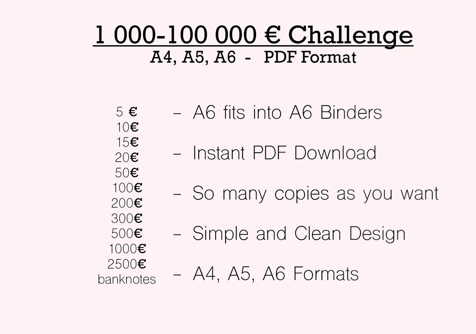 2000 Euro Challenge, 1000 Euro Challenge, Sparhilfe, Bundle, Sofortdruck, Sparchallenge, Instant Download Set, A5, A6 Planer Einlagen,Sparen product image (3)