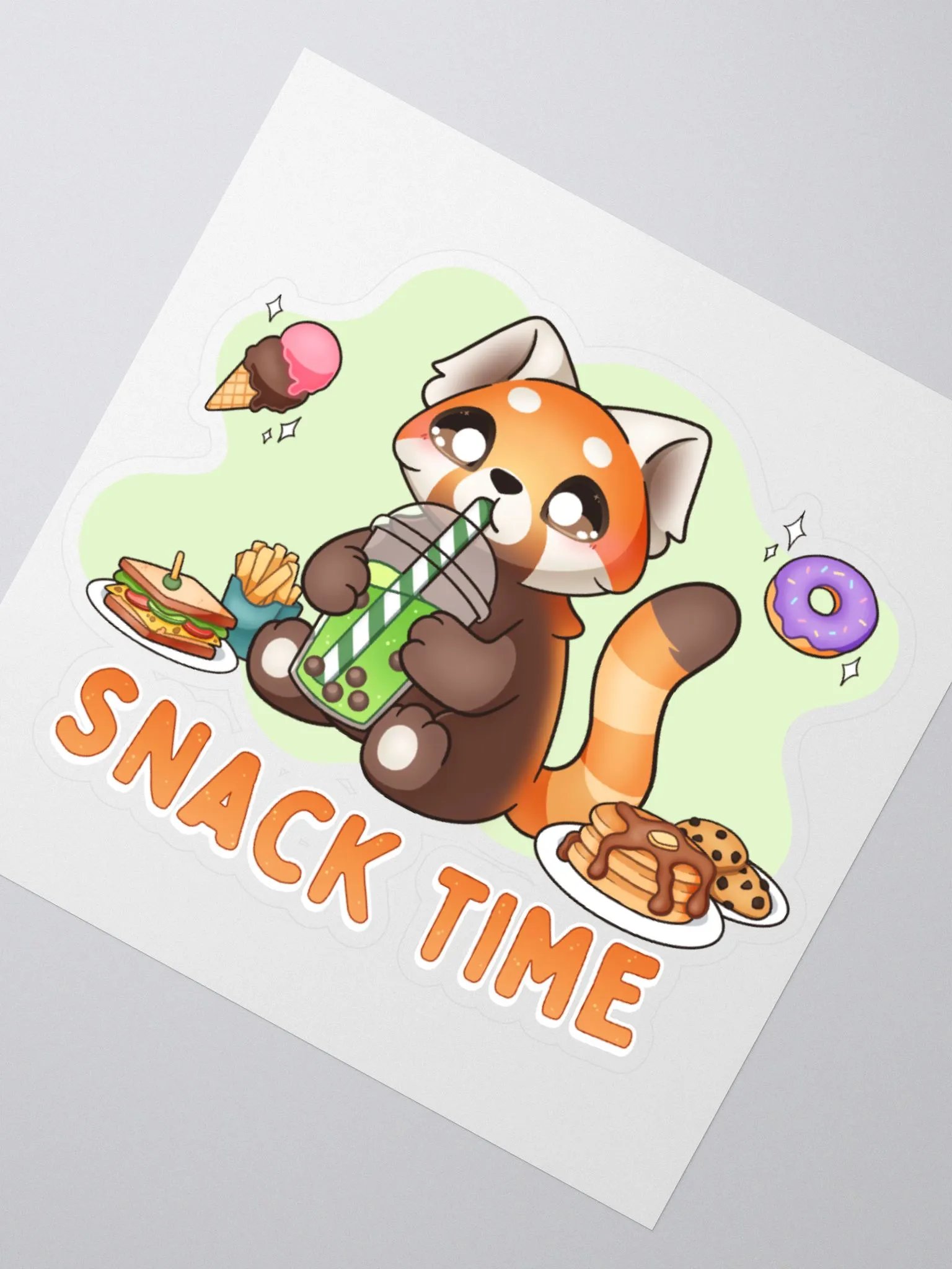 Snack Time Panda Kiss Cut Sticker product image (2)