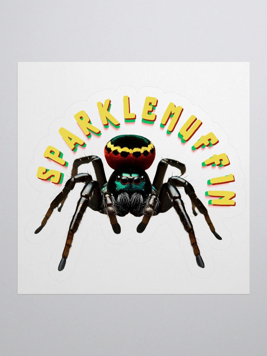 Sparklemuffin - Peacock Spider with Rasta Colors Sticker product image (2)