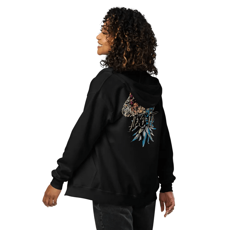 Let's Do It Swoosh Graffity Styled Upside-Down Pineapple Zip Front Hoodie product image (46)