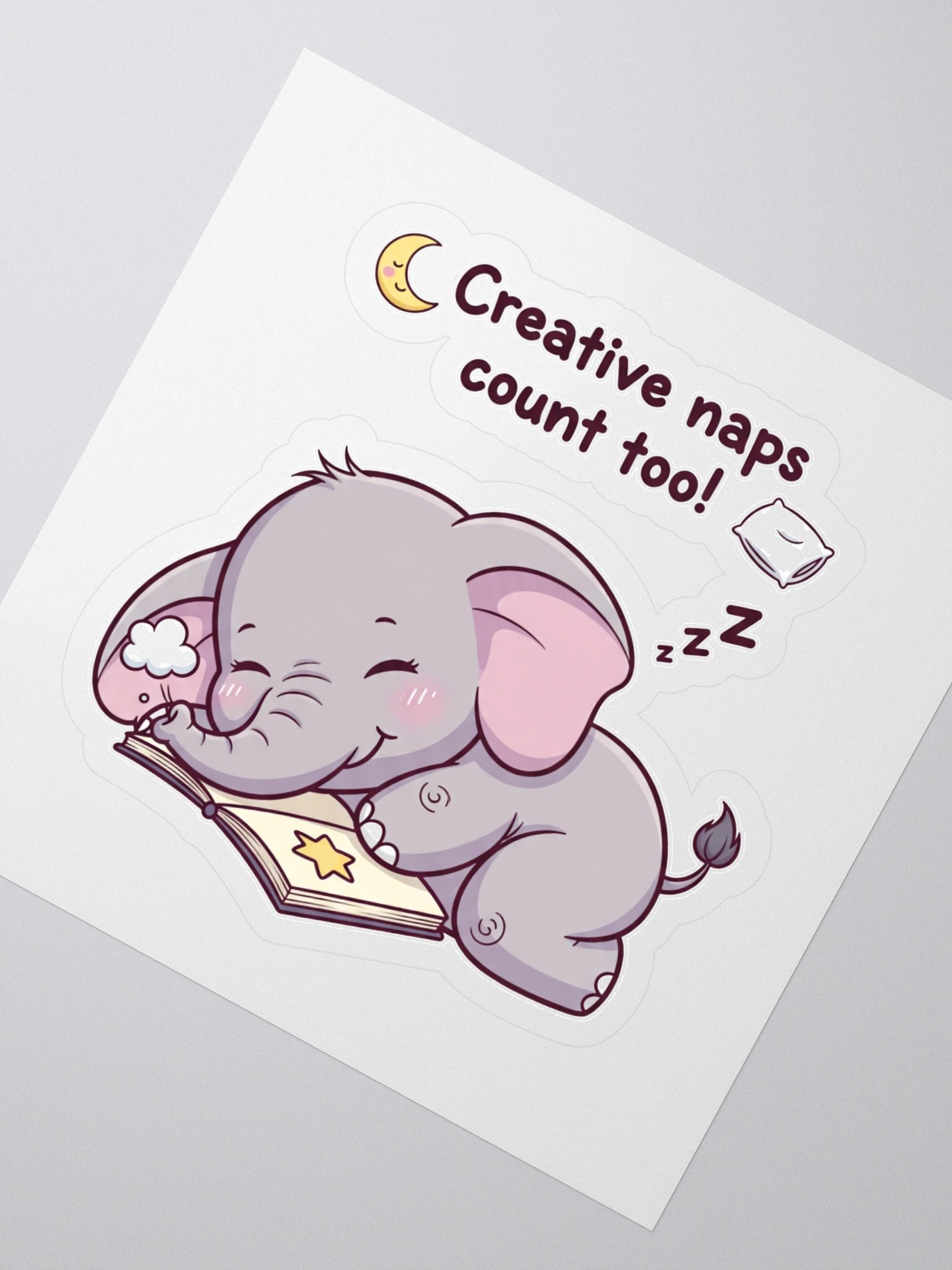 Sleepy Elephant Kiss Cut Sticker product image (2)