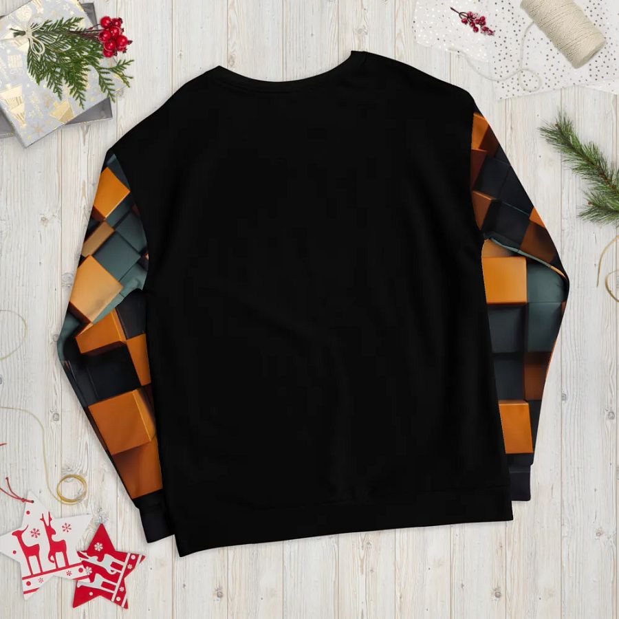 Black And Orange Squares Unisex Sweatshirt product image (12)