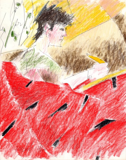 Sloy Writing (Wrapped in Mexican Blanket) 10.6.83 print product image (1)
