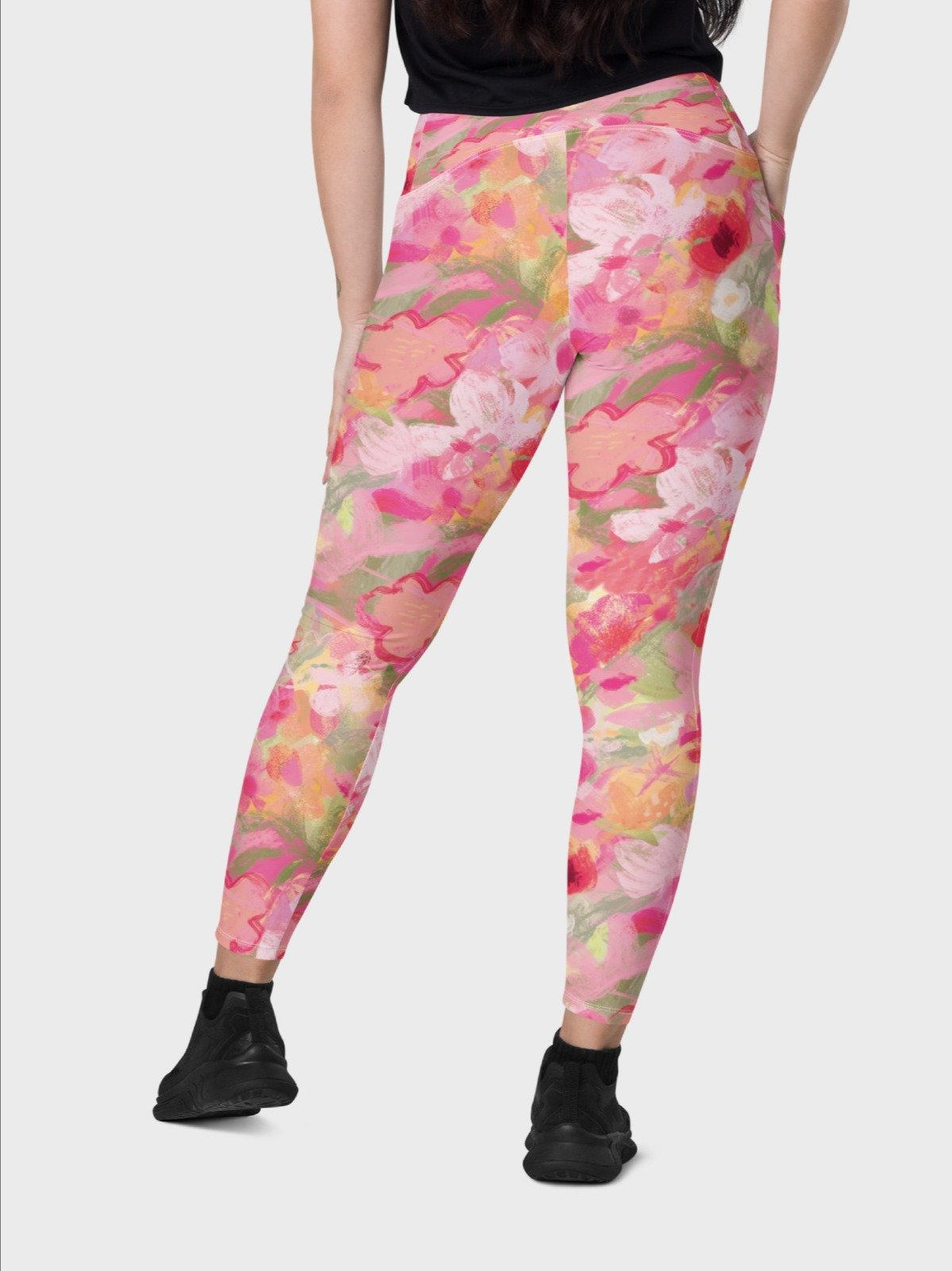 Leggings with Pockets "Sweet Pastel Florals of Spring" Printed product image (7)