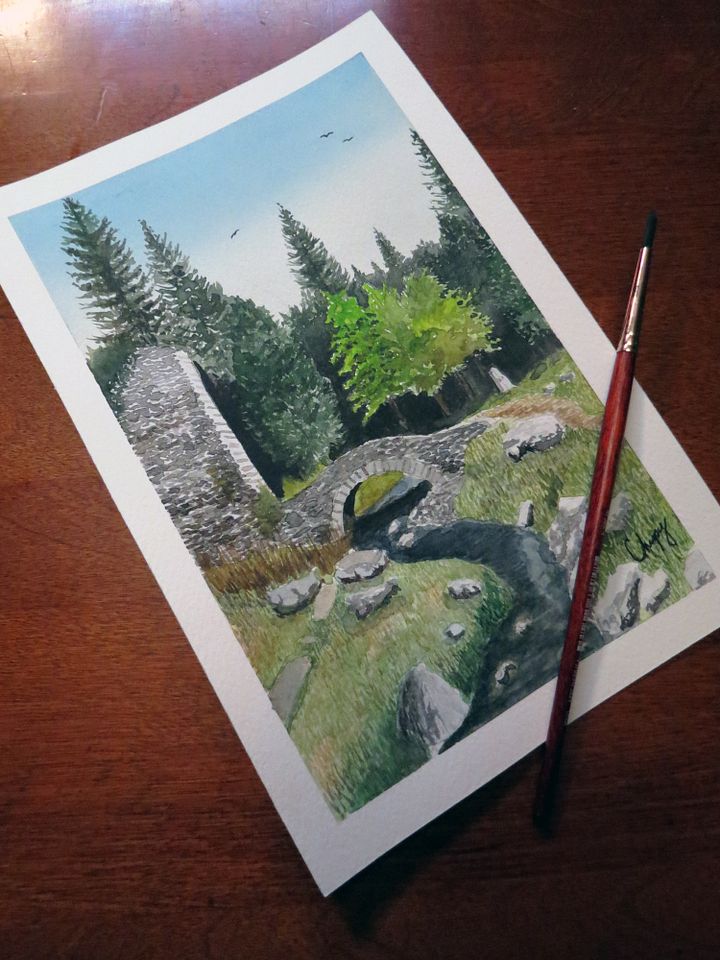 Irish Ruins - Original Watercolor Painting product image (1)