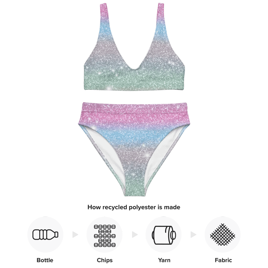 Glitter Unicorn Texture Design High Waisted Bikini (6) product image (4)