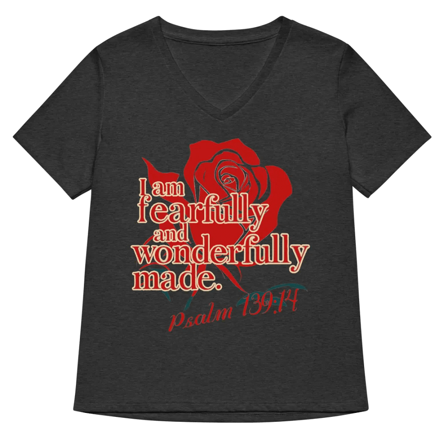 Fearfully and Wonderfully Made V-Neck T-Shirt (Bold Version) product image (32)