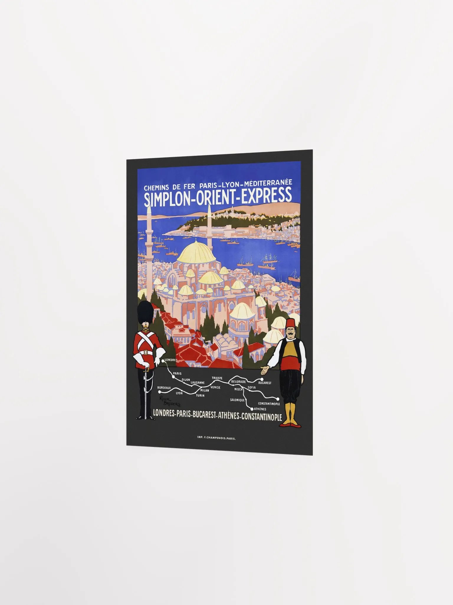 Orient Express, Simplon, Istanbul, Turkey, 1900 — retro vintage travel poster, vintage travel art print, retro travel wall art product image (8)