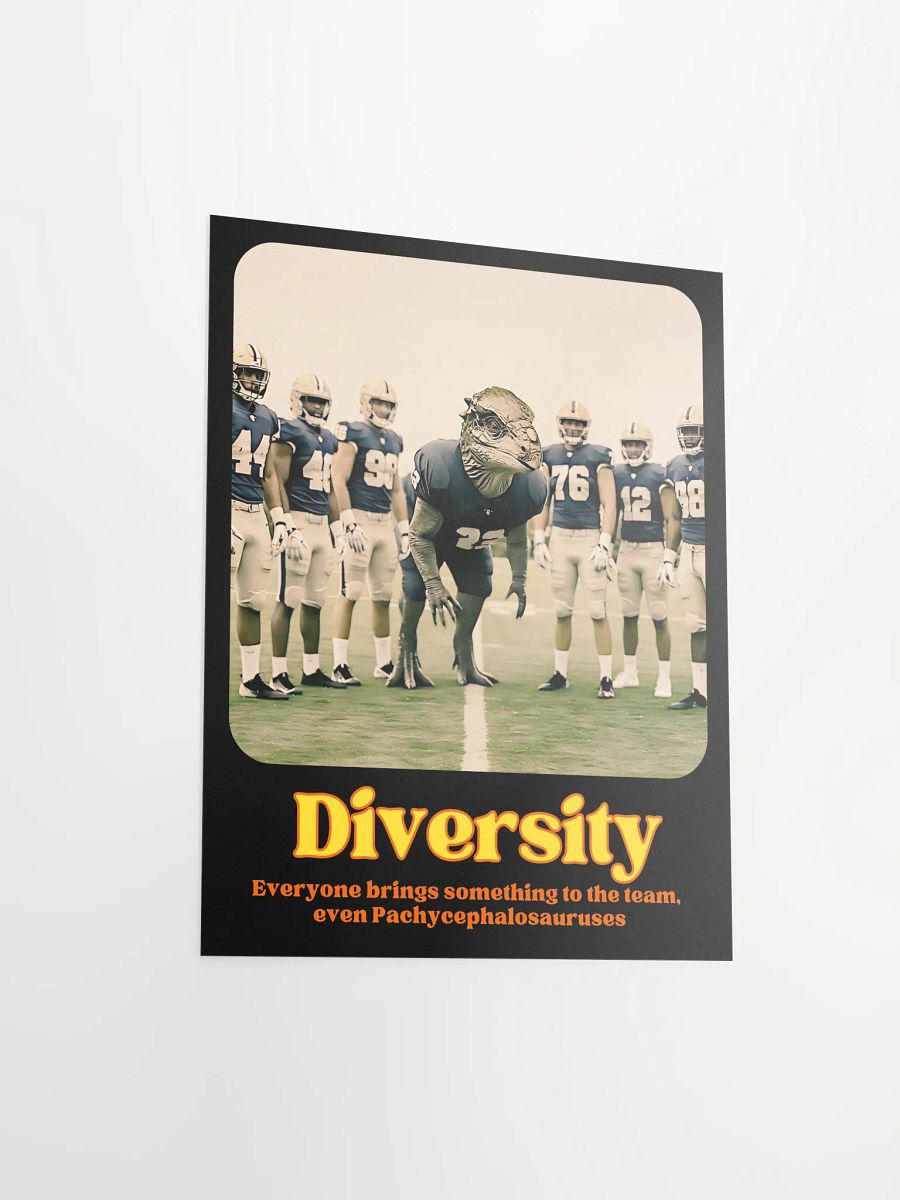 Diversity - Pachycephalosaurus Dinosaur Football Motivational Poster product image (9)