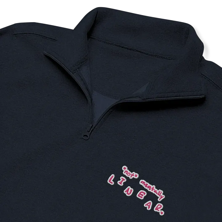 *not* mentally linear. (pink bubble design) embroidered quarter zip product image (11)