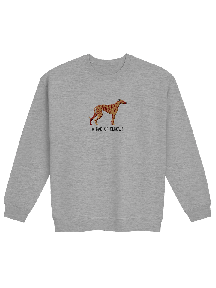 A Bag of Elbows Sweatshirt (Embroidered) of an English Greyhound(Brindle) product image (17)