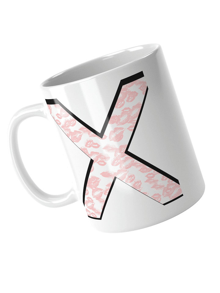 White X Pink Lipstick Kisses | Glossy White Mug product image (1)