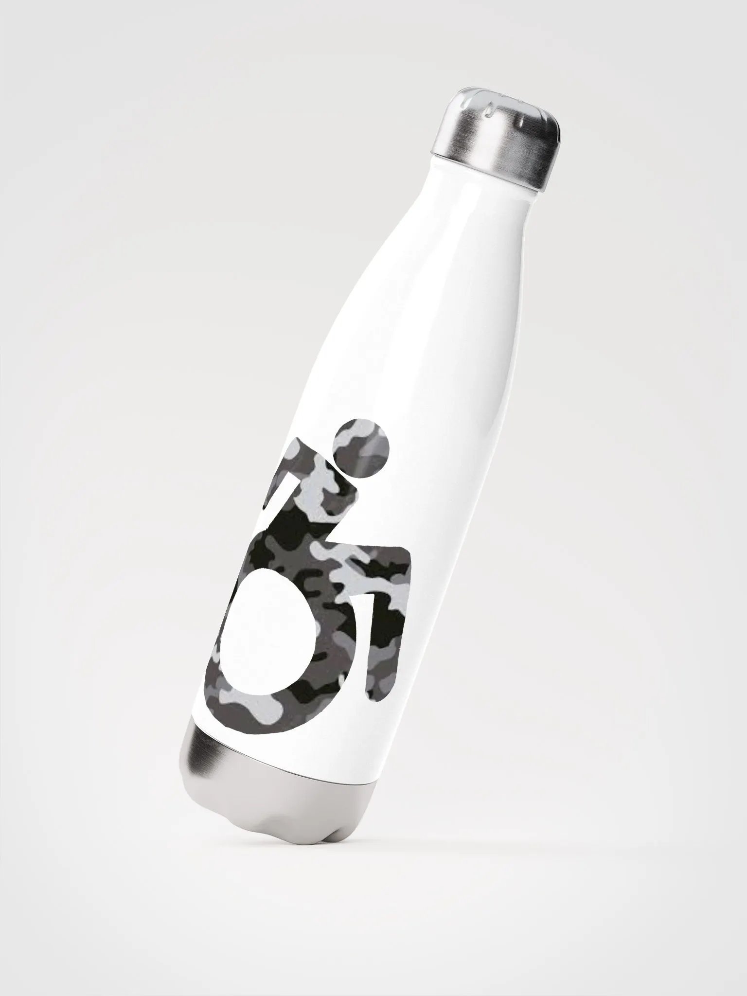 Wheelie, Dark Gray Camo SS Water Bottle product image (2)
