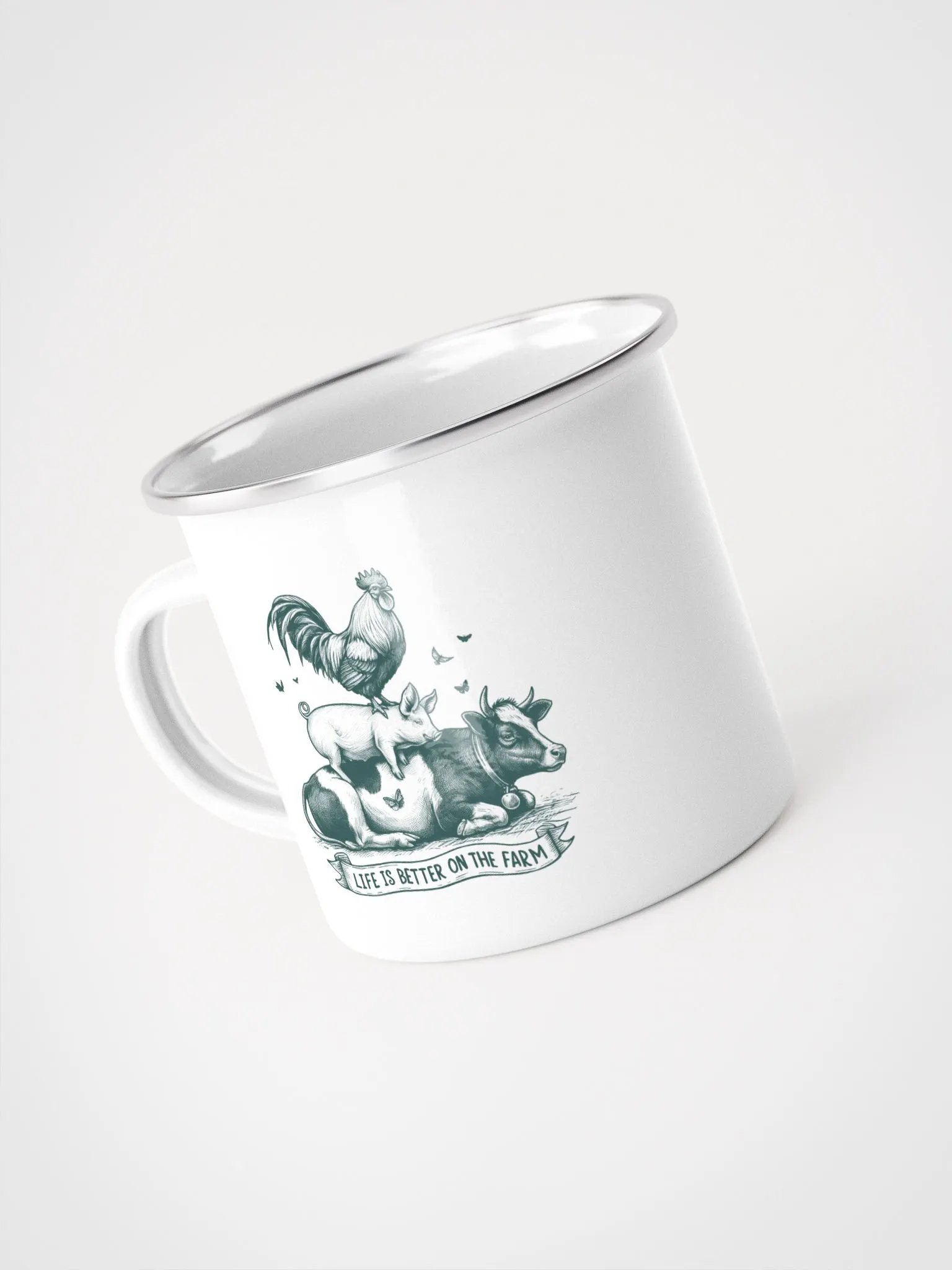 "Life is better on the farm 2" enamel Mug product image (5)