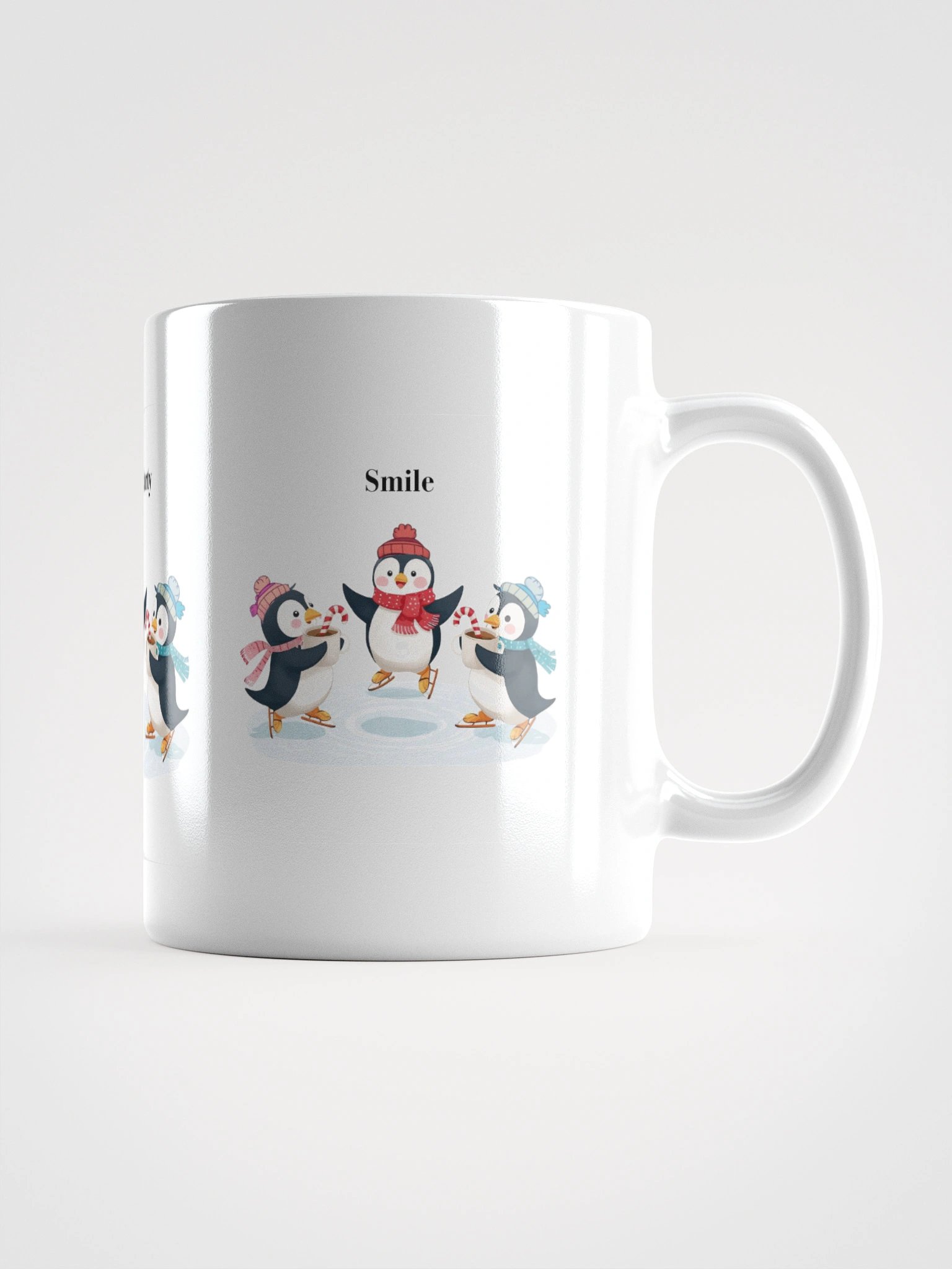 Penguin Party: Skate, Sip, Smile White Glossy Mug product image (2)