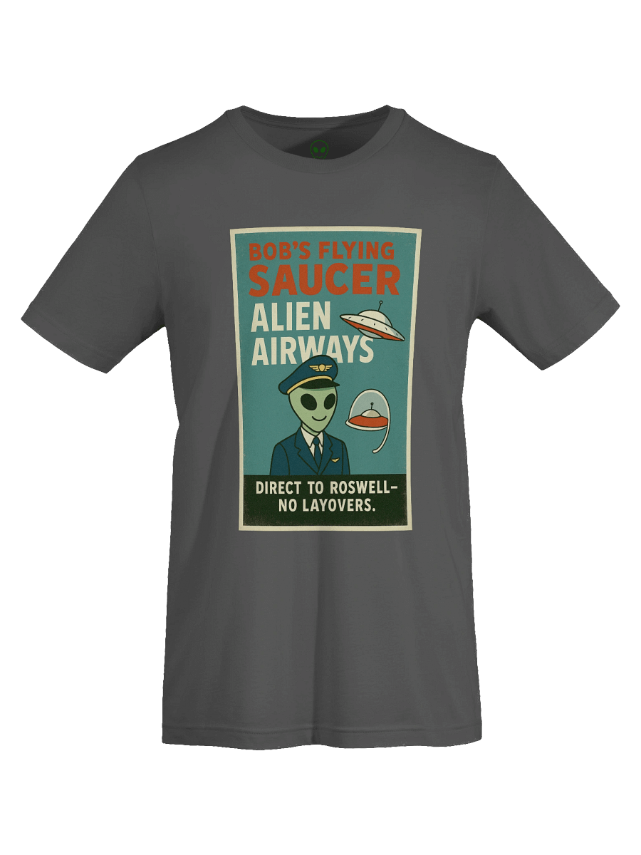 Roswell Alien Airways UFO Retro Airline Pilot Poster Unisex T-Shirt product image (43)