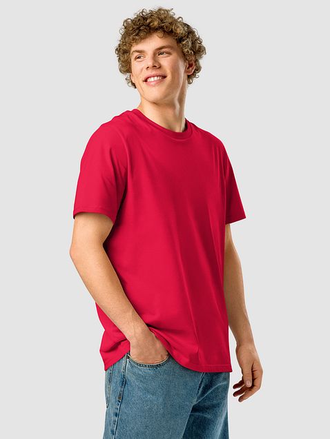 Photo showing Stanley/Stella Unisex Organic Ribbed Neck T-Shirt