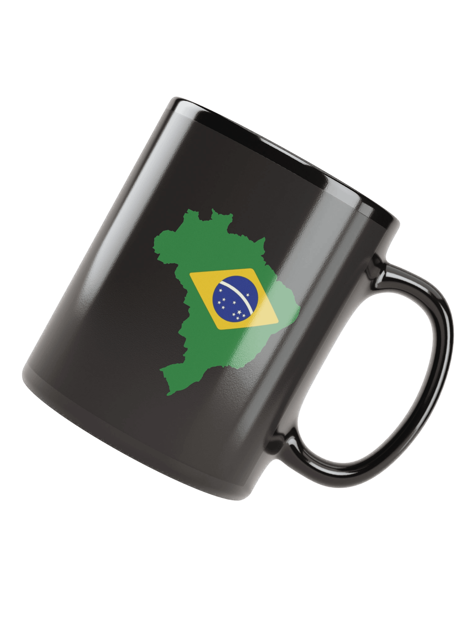 Brazil Flag and Map Black Coffee Mug - Double Sided Print product image (7)