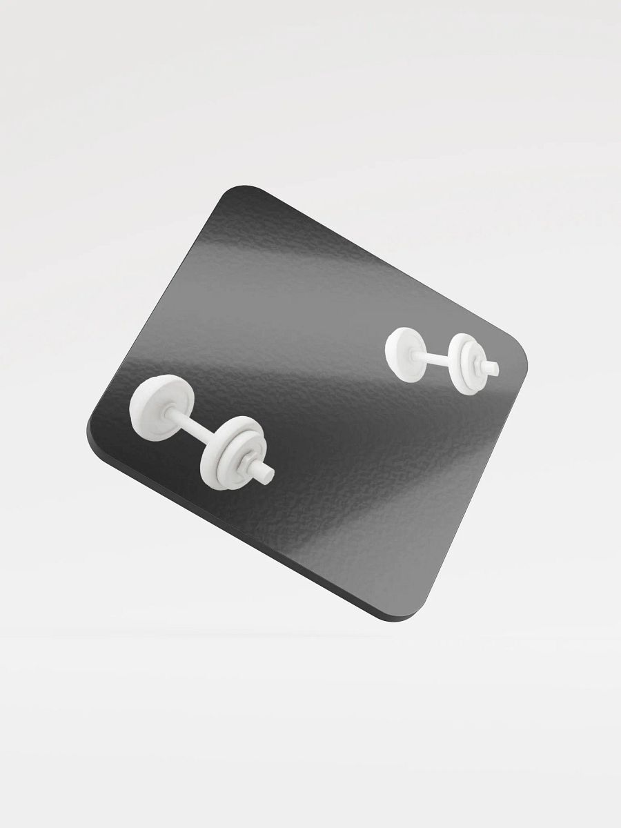 Black White Double Dumbbell Cork Coaster product image (1)