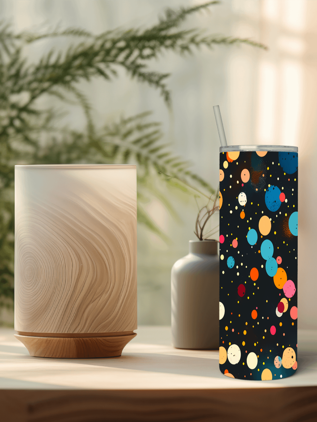 Cosmic Bubble Polka Dot Pattern Stainless Steel Tumbler product image (3)