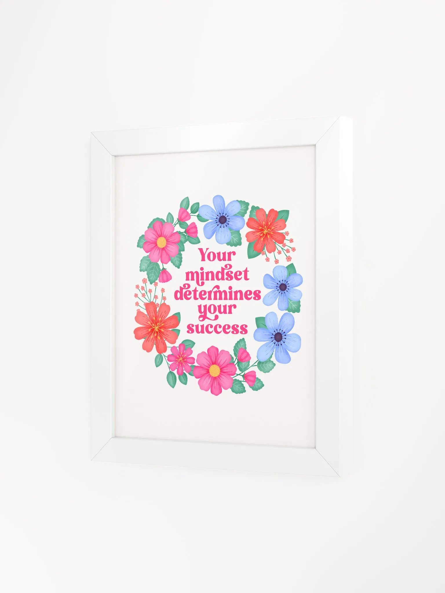 Your mindset determines your success - Motivational Wall Art White product image (3)