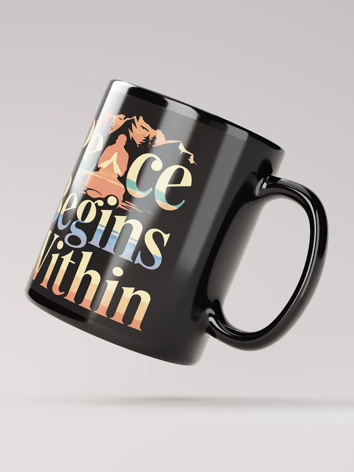 "Peace Begins Within" #Motivational Glossy Black Mug product image (2)