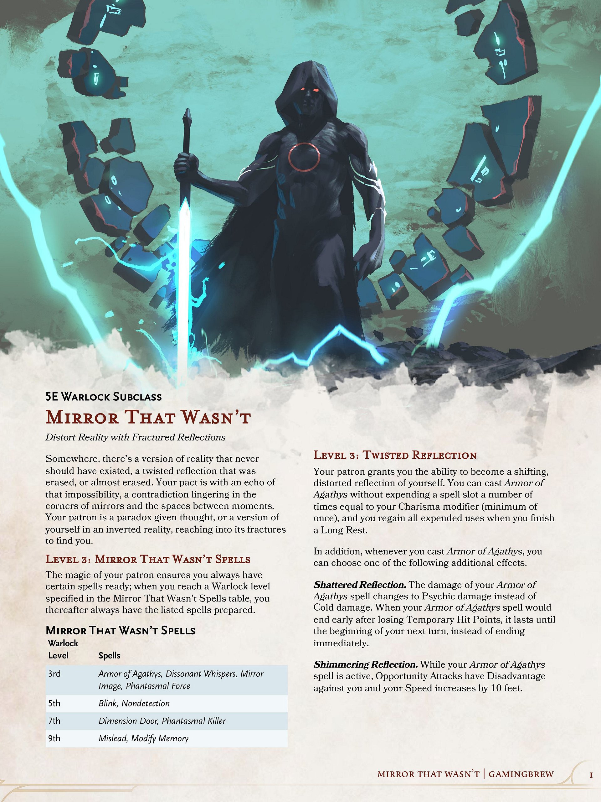 Mirror That Wasn't | 5E 24 Warlock Subclass product image (2)