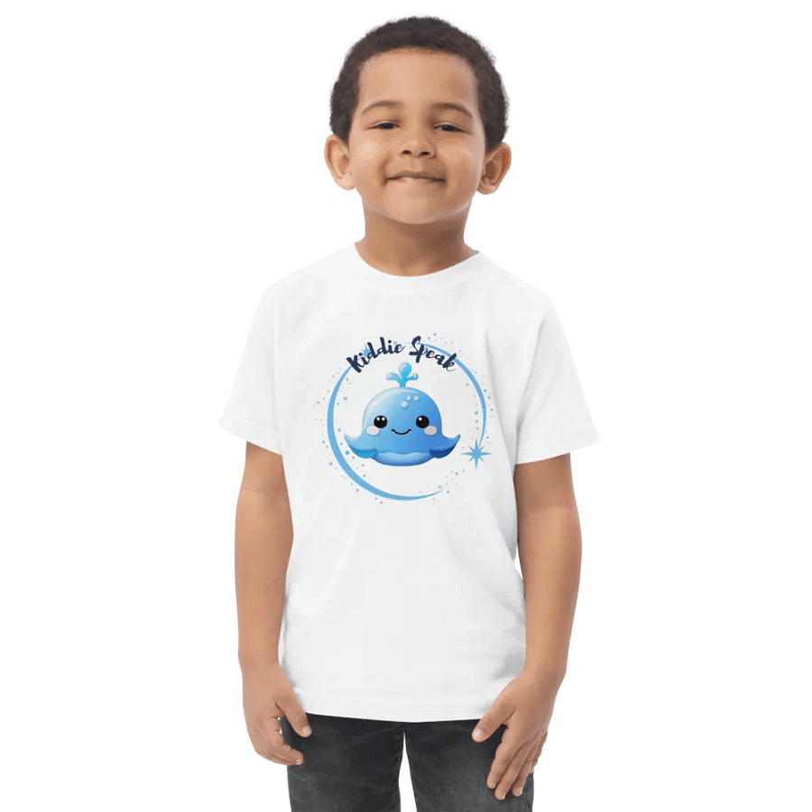 Cheerful Blue Whale Toddler Jersey Tee Kiddie Speak product image (1)