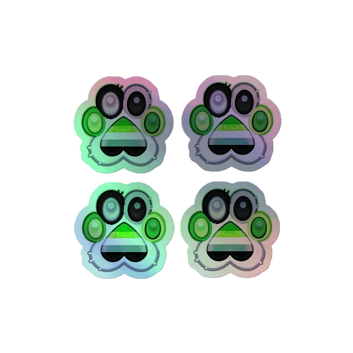 Aromantic Pride Paw Print Holographic Kiss Cut Sticker Sheet product image (1)