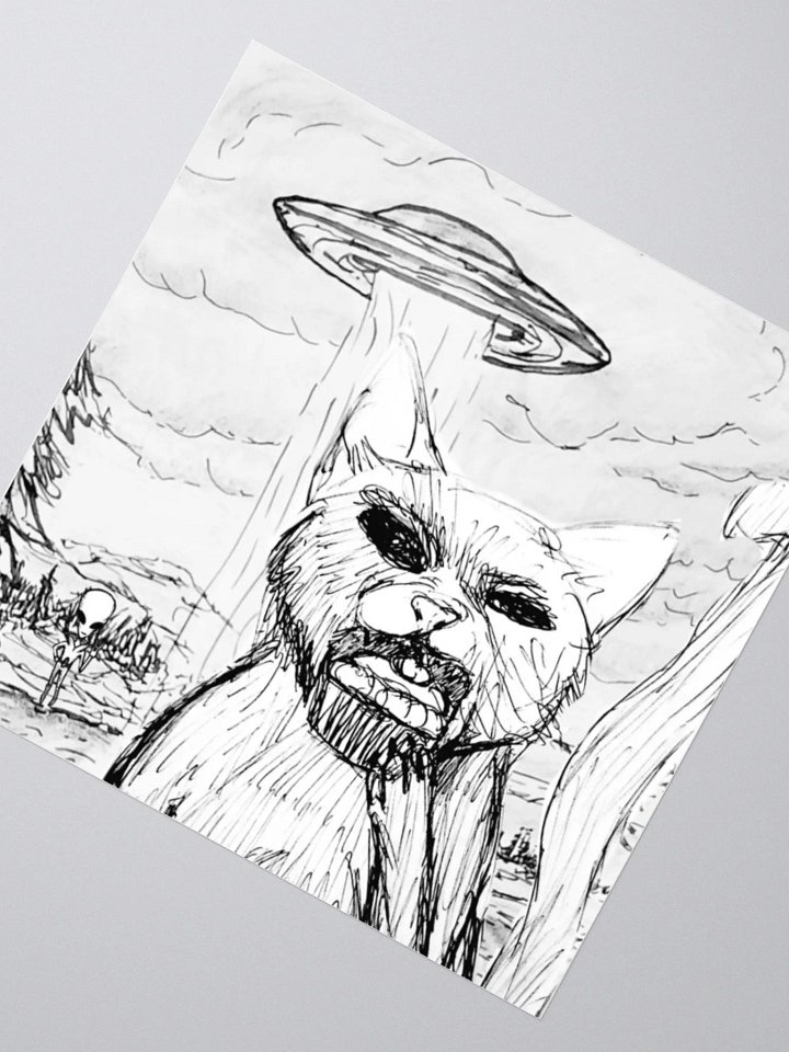 Close Encounter with Mad Cupcake Cat Sticker product image (2)