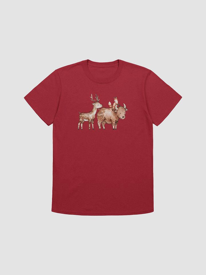 Watercolor Stag and Vixen riding a Bull Soft Style Tee product image (1)