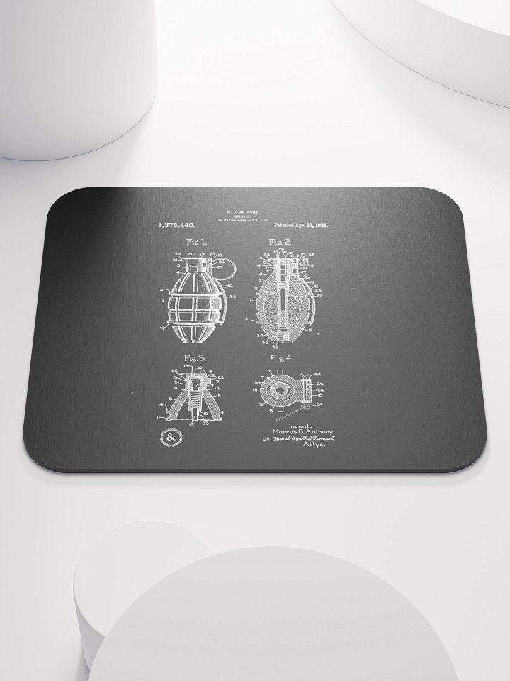 Mk2 Grenade Patent Mouse Pad product image (1)