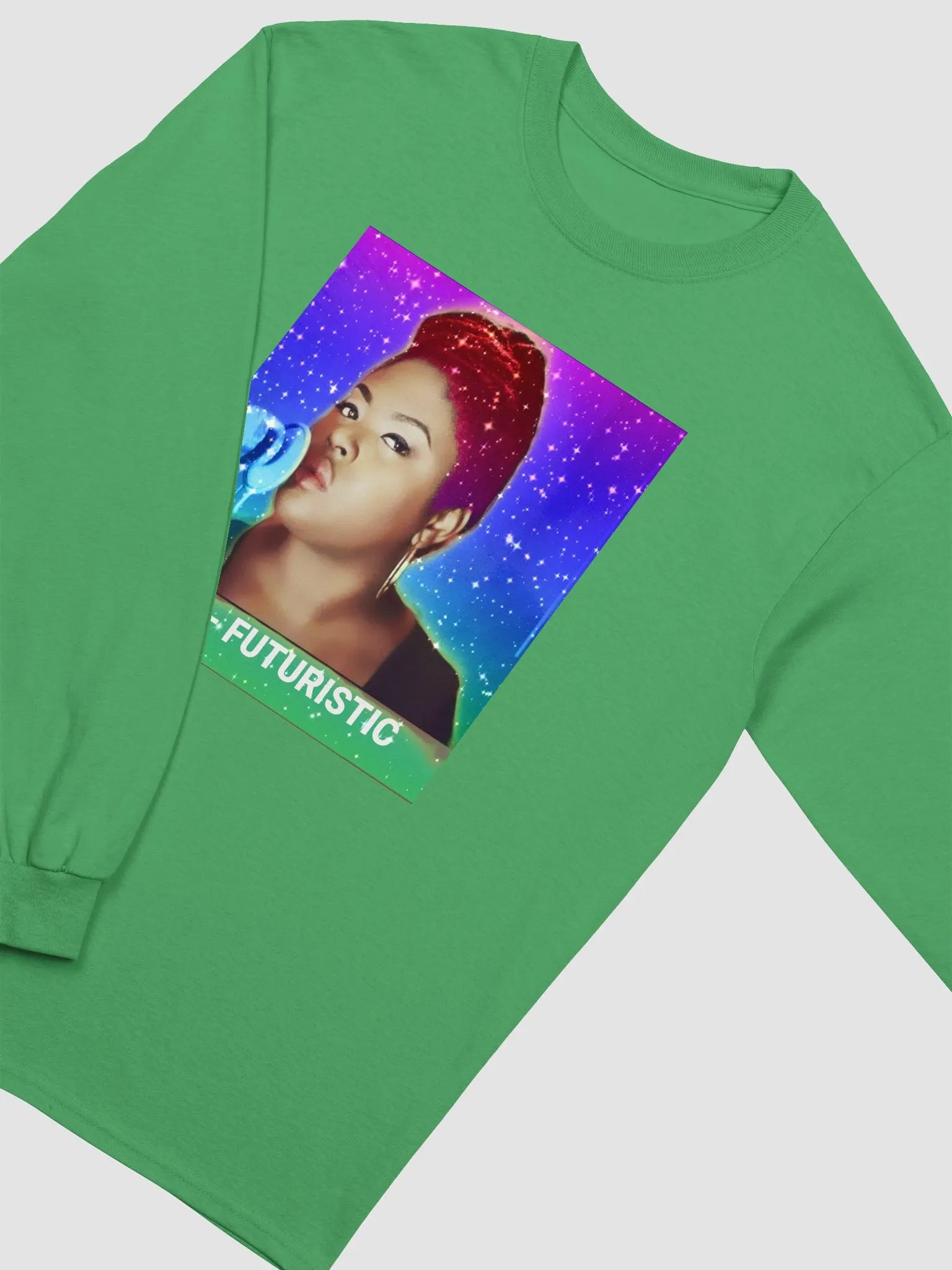 Afro-Futuristic long sleeve green product image (3)